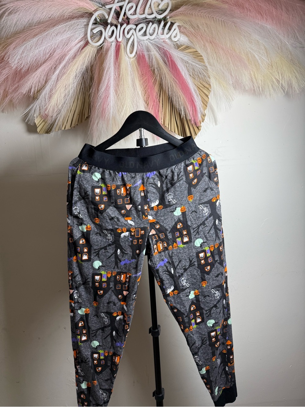 Old Navy Gray Halloween Print Jogger Pants for Kids